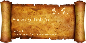 Veszely Irén névjegykártya